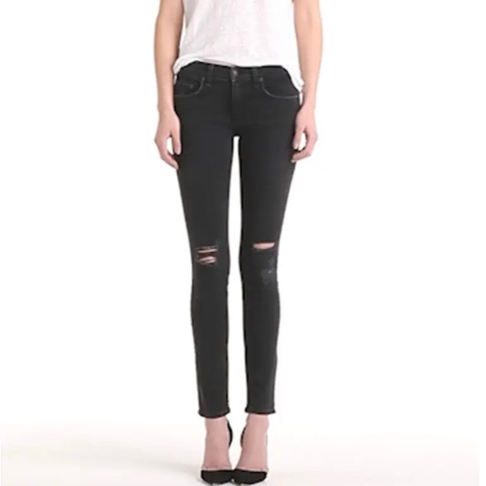 Rag & bone black distressed denim